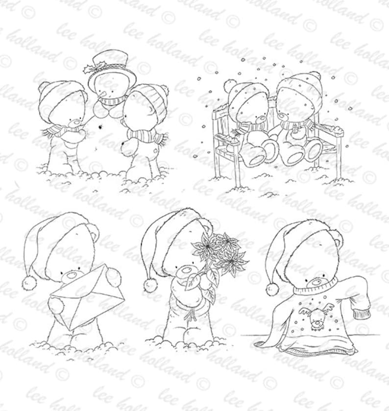 digital stamps 29 Christmas Digs stamp Mega Bundle mouse. stamps teddies.penguin crafting digi pigs