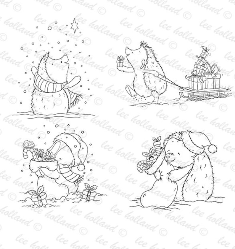 digital stamps 29 Christmas Digs stamp Mega Bundle mouse. stamps teddies.penguin crafting digi pigs