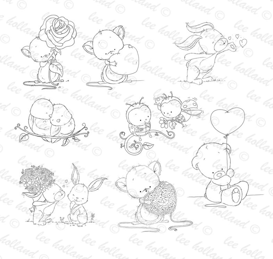 Love Bundle Digital Stamps Card Making Scrap Booking Etsy UK