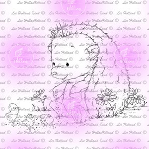 riccio che nutre pulcini, digi, creazione di carte, timbro digitale, crafting,