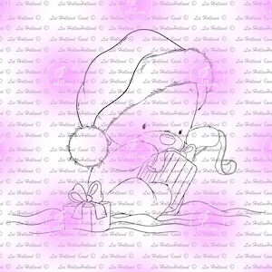 Christmas teddy with present, card Making, Stamp, Digi, Cute Digital Stamp