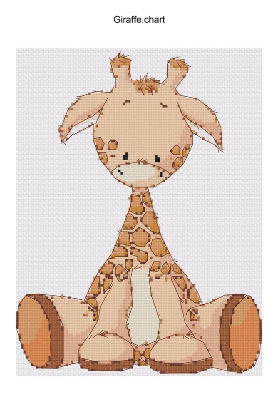 Giraffe Cross Stitch Pdf Pattern Cute Giraffe Pdf Safari Etsy