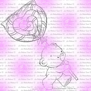 Kleiner Bär mit großem Lollypop, Digital Stamp, Kartenherstellung, Digi