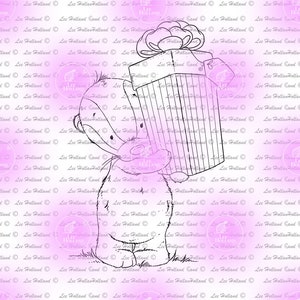 Dachs mit großem Geschenk, Kartenherstellung, digi, digitaler Stempel