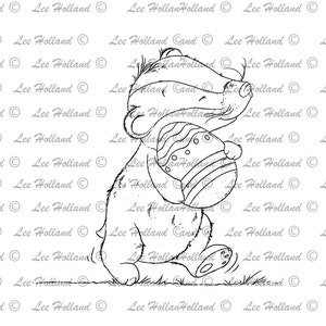 Dachs mit Osterei, Kartenherstellung, digi, digitaler Stempel