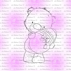 Teddy with easter egg, Digi Stamp, Digital Stamps, Card making stamps
