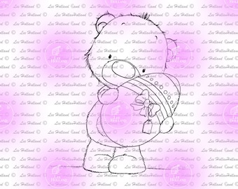 Peluche con huevo de pascua, Digi Stamp, Sellos digitales, Sellos para hacer tarjetas