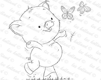 Piglet with Butterflies