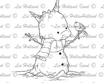 Dragon Snowman, Digital Stamp, Making, Stamp, Digi, Cute Digital Stamp