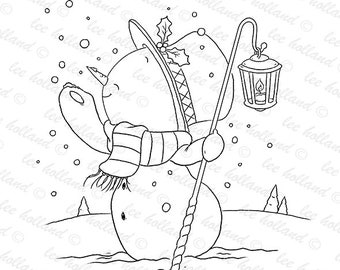 Snowman with lantern
