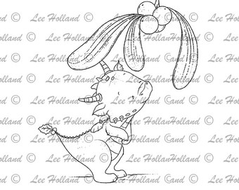 Digital Stamp, Dragon Elves under mistletoe , card making, Digi Stamp, Stamp,