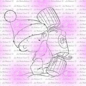 Teddy with christmas cracker Candy Cane, card Making, Stamp, Digi, Cute Digital Stamp