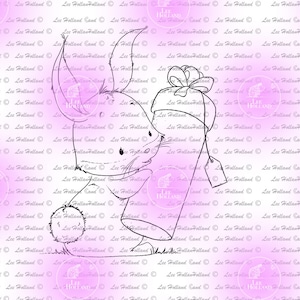 Bunny with present, Digital stamp, card making, digital stamps, digital, stamp, bunny, bunnies, printable