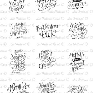 84 JPEG Christmas Sentiments, Digital stamp, Digi, Card making, Stamp, Digital Stamp, Sentiments image 2