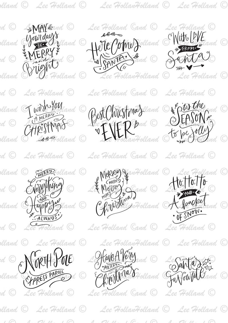 84 JPEG Christmas Sentiments, Digital stamp, Digi, Card making, Stamp, Digital Stamp, Sentiments image 2