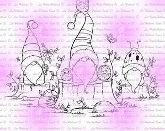 Woodland Gnomes, Card Making, Digital Stamp, Digi, Stamp