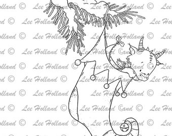 Digital Stamp, Dragon in elf Stocking, card making, Digi Stamp, Stamp,