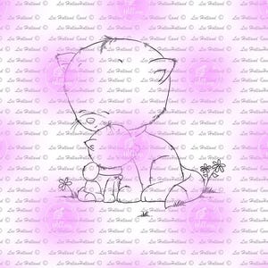 kitten hugging, kitten, Digi, crafting, card making, colouring book