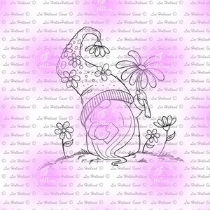 Wichtel mit Blumen, Kartenherstellung, Digitaler Stempel, Digi, Stempel