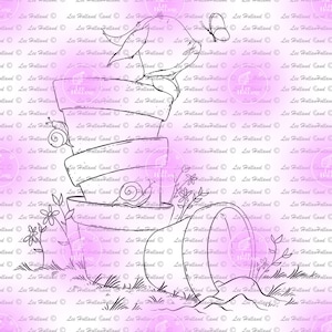 Lapin dans des pots de plantes, fabrication de cartes, timbre numérique, digi, artisanat, lapin, lapin,