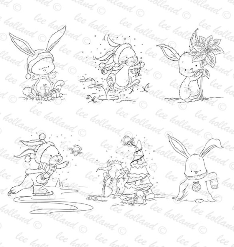 digital stamps 29 Christmas Digs stamp Mega Bundle mouse. stamps teddies.penguin crafting digi pigs