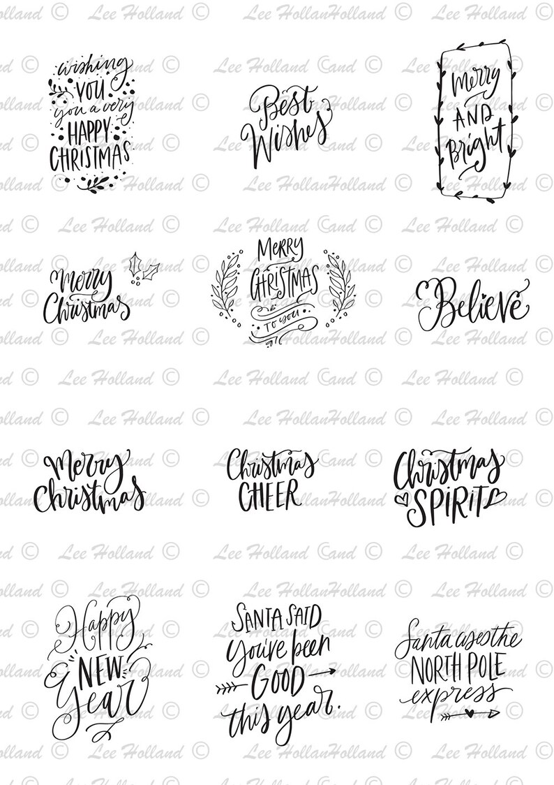 84 JPEG Christmas Sentiments, Digital stamp, Digi, Card making, Stamp, Digital Stamp, Sentiments image 7