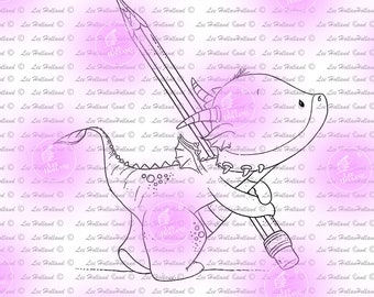 Dragon carrying a pencil,Digital stamp Card Making, Digi, Stamp