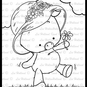 5 Printable Personalised Colouring Pages, Colouring Book, Cute, Piglet ...