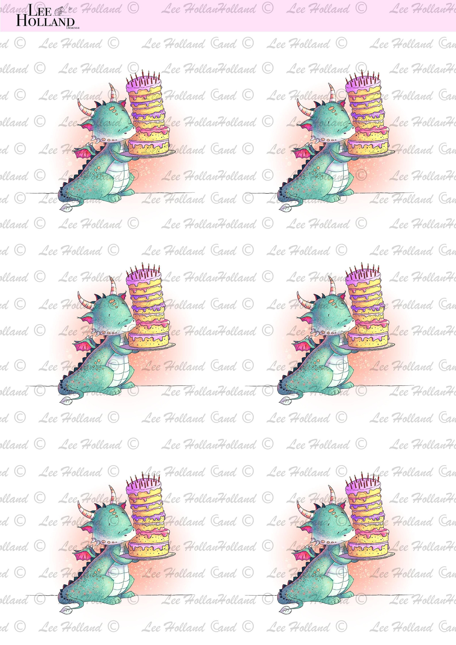 Birthday Dragon Card Making Cute Dragon Art Printable - Etsy