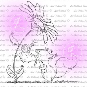 Eekhoorn met slak, Kaart maken, kleurboek, Digi, Digitale Stempel, Postzegel