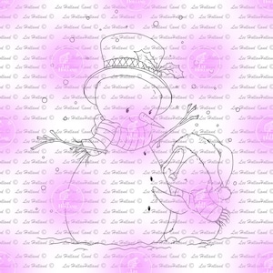 Sellos digitales, muñeco de nieve con pingüino, fabricación de tarjetas, libro para colorear, lindo sello digital, sello digital