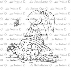 Lindo conejito en huevo de Pascua, fabricación de tarjetas, pascua, conejito, artesanía, reserva de chatarra