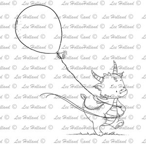 Dragon marchant avec ballon, Fabrication de cartes de timbres numériques, Digi, Timbre