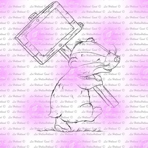 Das met een bordje, kaarten maken, digi, kleuren, digitale stempel