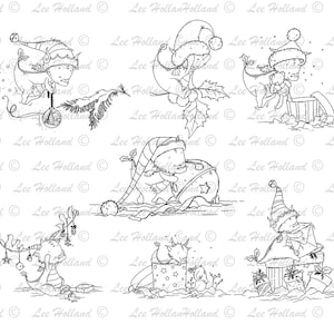 14 Paquete de dragones de Navidad de sello digital, fabricación de tarjetas, sello digital, sello Digi, sellos digitales lindos