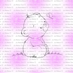 Kleine teddybeer met vlinder, digitale stempel, kaarten maken, stempels, scrapbooking