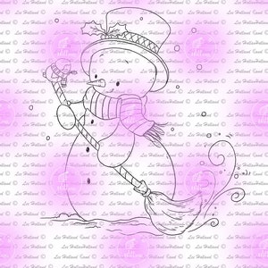 Schneemann mit Rotkehlchen, digitaler Stempel, Schneemann, Kartenherstellung, Malbuch.