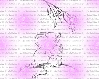 Mice with snail, digital stamp, Card making, Digi, Stamp,