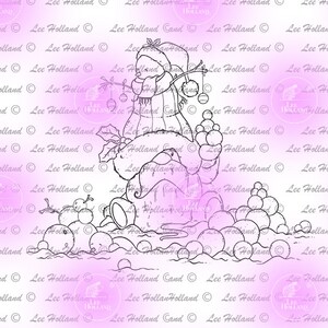 Wichtel mit Schneebällen, Kartenherstellung, Digitaler Stempel, Digi, Stempel