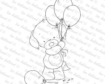 Digital stamp, Birthday Puppy, Digi stamp, digital stamps, card making