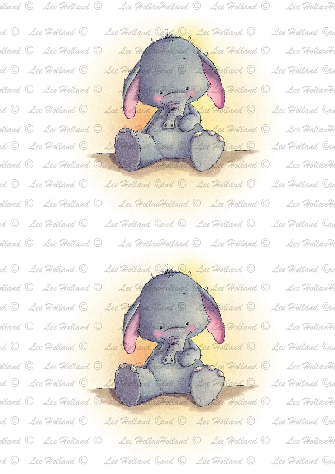 Elephant Printable, Cute, Printable, Elephant Art Printable, Card ...
