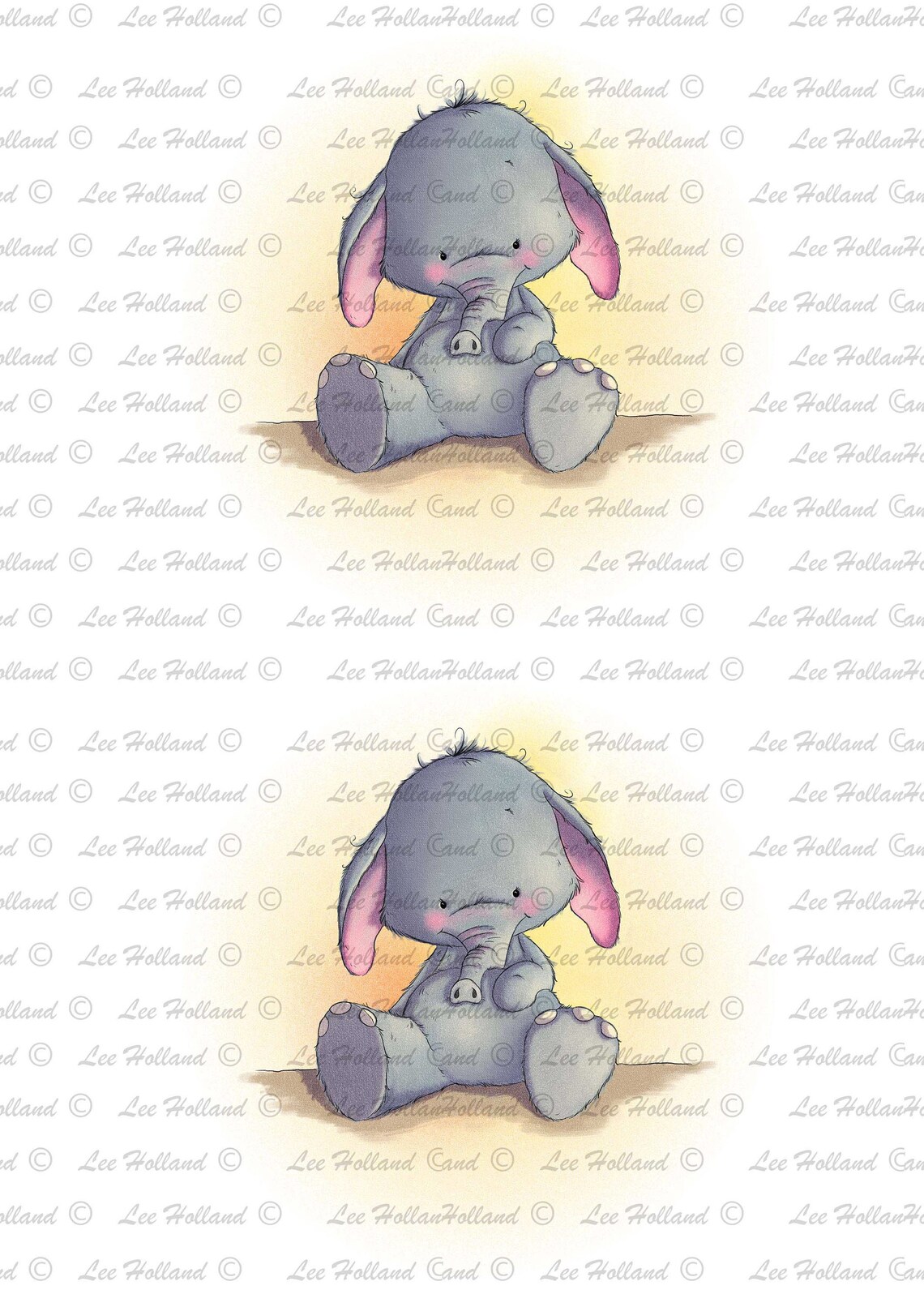 Elephant Printable Cute Printable Elephant Art Printable | Etsy