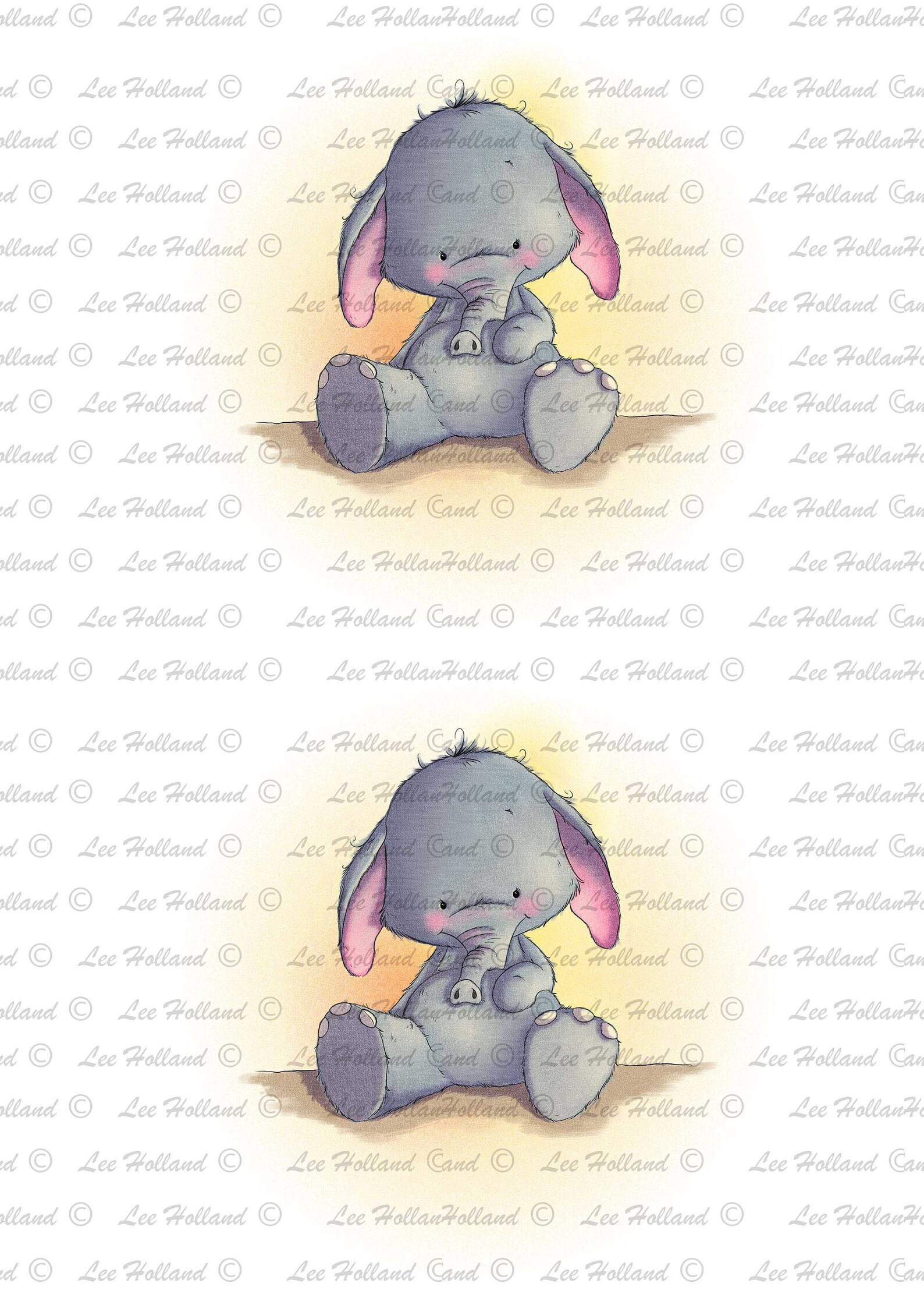 Elephant Printable Cute Printable Elephant Art Printable | Etsy