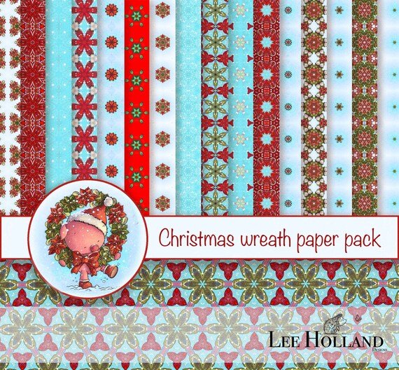60 Digital Christmas Paper Pack Card Making Scrapbooking Etsy