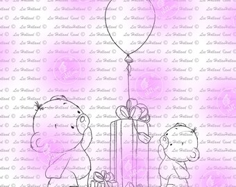 Birthday Bears,Digital Stamp, Card making, Digi