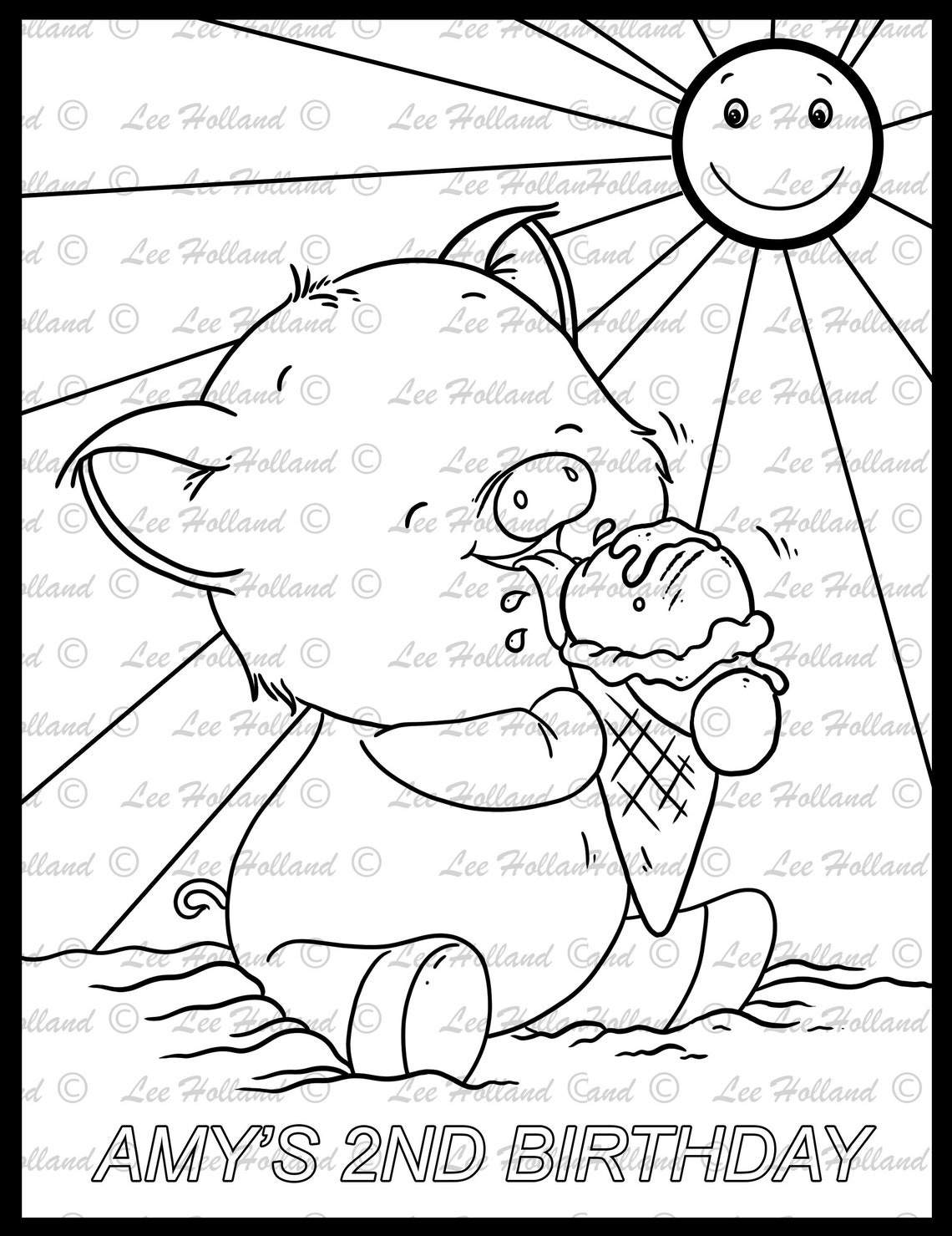 5 Printable Personalised Colouring Pages Colouring Book | Etsy