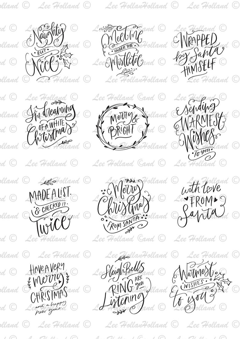 84 JPEG Christmas Sentiments, Digital stamp, Digi, Card making, Stamp, Digital Stamp, Sentiments image 3