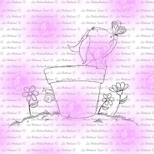 Bunny and the butterfly, Card making, digital stamp, digi, crafting, bunny, rabbit,