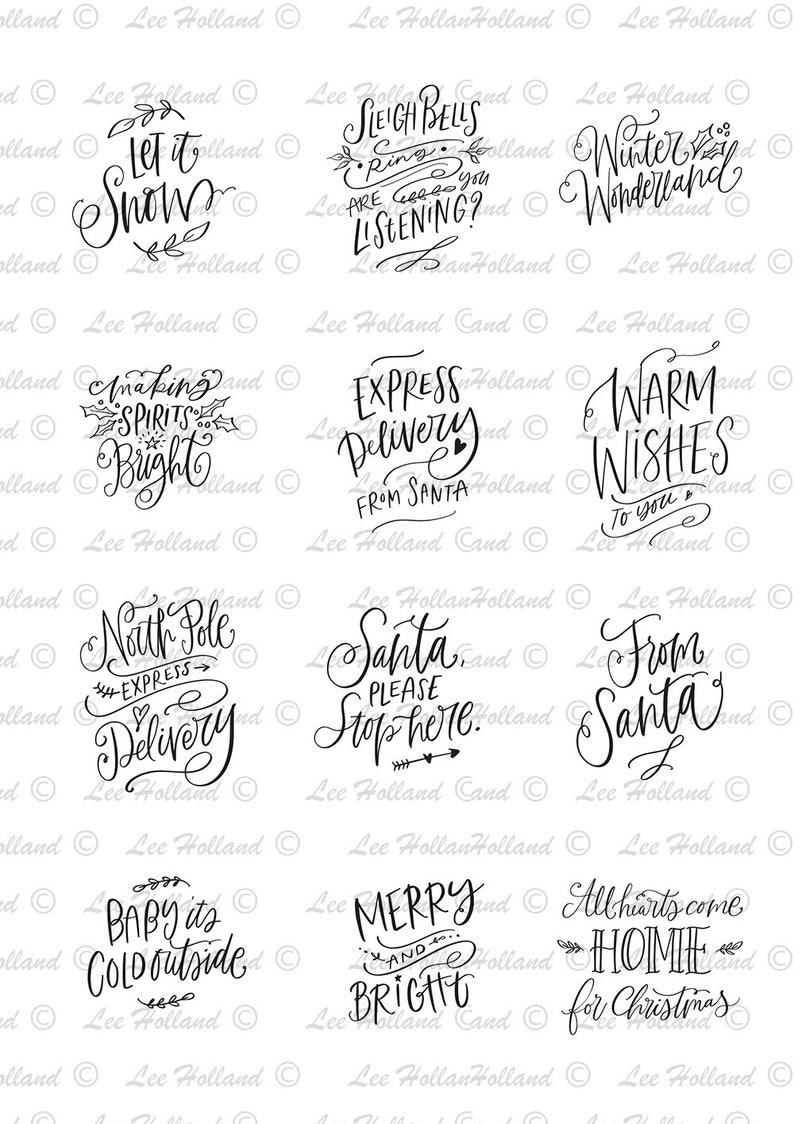 84 JPEG Christmas Sentiments, Digital stamp, Digi, Card making, Stamp, Digital Stamp, Sentiments image 4