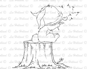 Make a wish bunny, digital stamp, Card making, Digi, Stamp,